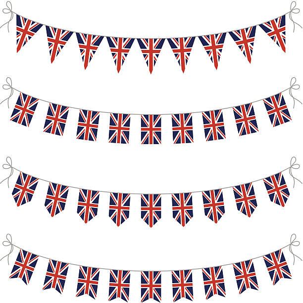 세트마다 영국 장식용 깃발 - british flag backgrounds england english flag stock illustrations