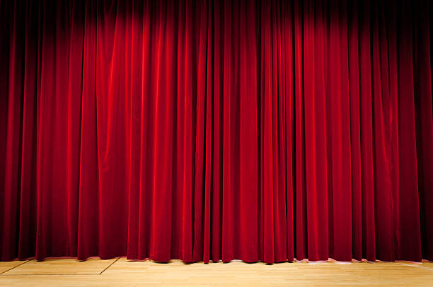 cortina vermelha - curtain velvet red stage - fotografias e filmes do acervo