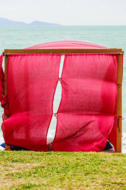 gazebo tropical beach view looking sea from a tropical resort