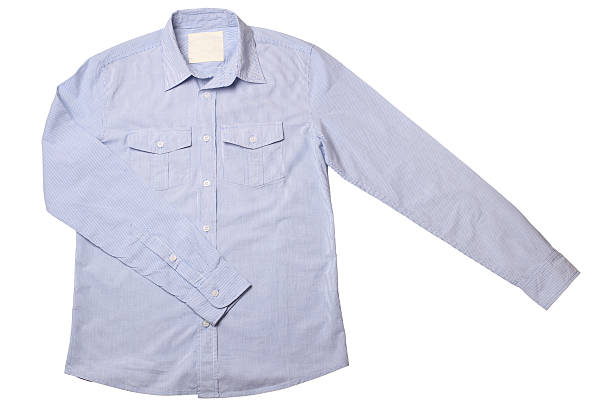 istock Blue pinstriped dress shirt 466856314