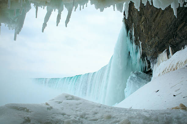 cataratas do niágara no inverno - slow motion iceberg flowing water river imagens e fotografias de stock