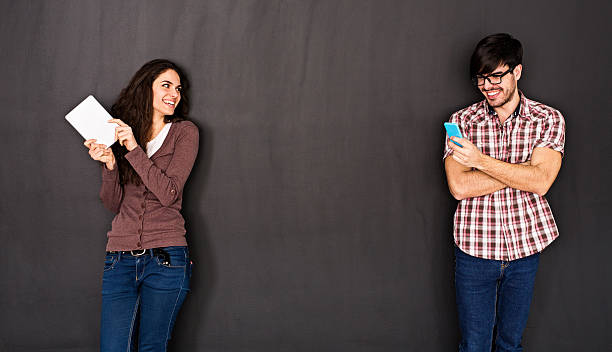 istock Man and Woman in Social Network Concept 466860338