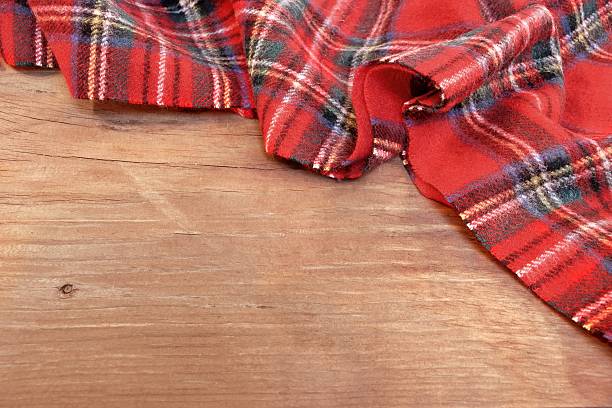 istock Traditional Scottish Red Tartan  Woolen Soft and Worm Scarf 466863398