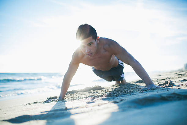 istock Gymnastics and street work out in the beach. 466864094