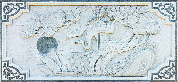 The flamingo art with stone for decorate project.