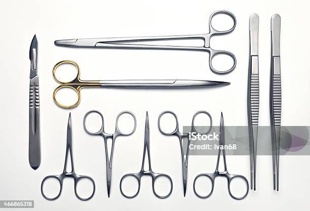 Neatly Arranged Surgical Instruments Stock Photo - Download Image Now - Arranging, Neat, Sewing Needle