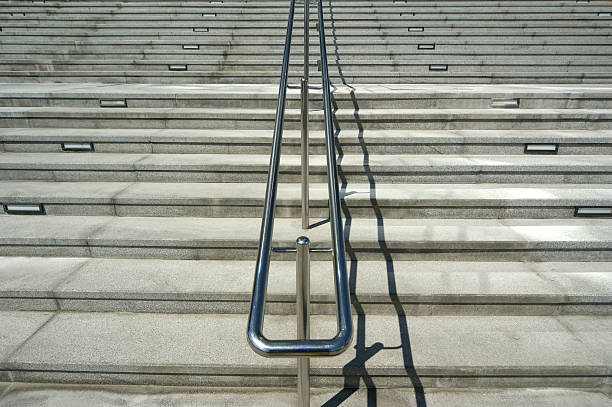 istock Step of the wide staircase modern office building 466865745