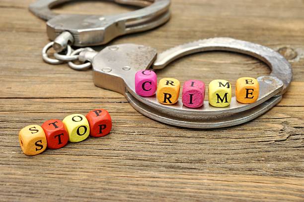 istock Sign Stop Crime and Handcuffs 466865962