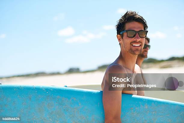 Heading To The Water Stock Photo - Download Image Now - Macho, Surfing, 2015