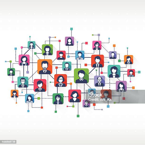 Social Network Stock Illustration - Download Image Now - Computer Graphic, People, 2015