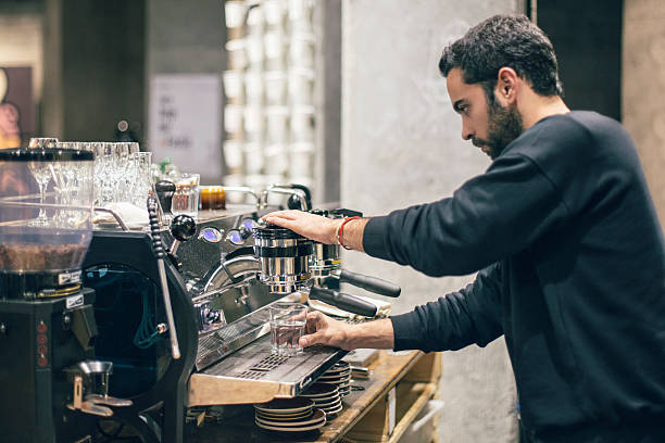 barista einen kaffee - istanbul people faucet turkey stock-fotos und bilder