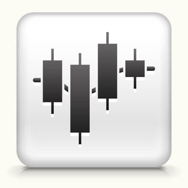 Royalty free vector Button with Input and Output Chart White Square Button vector icon. The icon is on a simple white background, It's a 100% vector file and can be easily modified, used separately or as part of an icon set. infographic vector input output stock illustrations