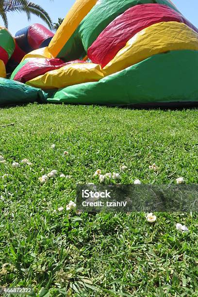 Bouncy Castle Stock Photo - Download Image Now - Castle, Jumping, Yard - Grounds