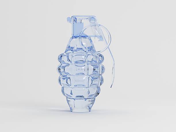 glas Hand Granade Studio Shot a single handgranade shot on white made out of glas hand grenade photos stock pictures, royalty-free photos & images