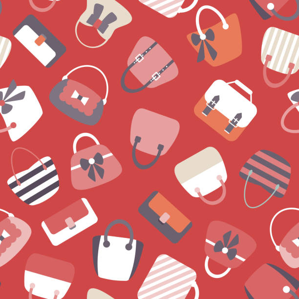 istock Collection of Retro Woman Bags Seamless Background 466877250