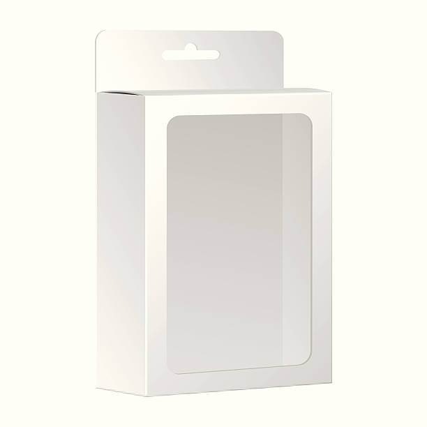 空白の白い製品パッケージボックスには、ウィンドウが表示されます。 ベクター - box white blank computer software点のイラスト素材／クリップアート素材／マンガ素材／アイコン素材