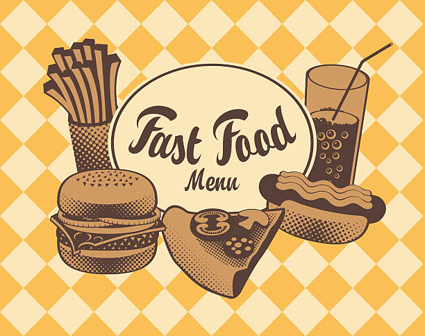 illustrations, cliparts, dessins animés et icônes de restauration rapide - hamburger refreshment hot dog bun