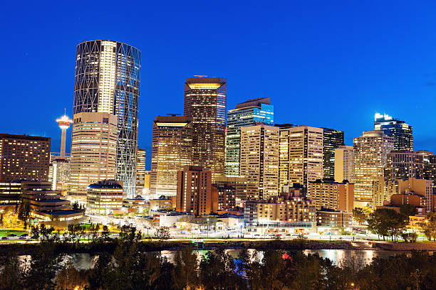 istock Evening panorama of Calgary's downtown skyline 466881858