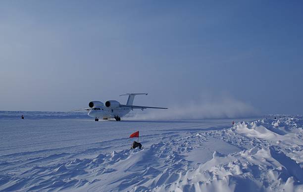 istock Plane take-off from Barneo Ice-Runway 466882036