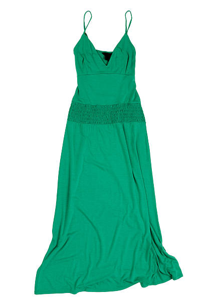 elegant green dress stock photo