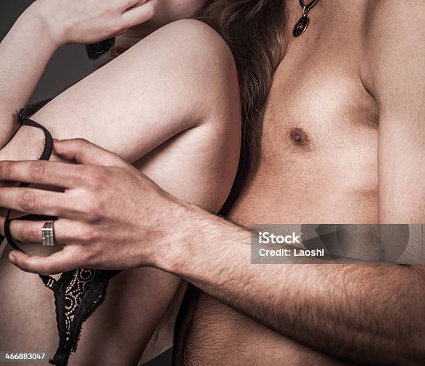 Passionate Couple Stock Photo - Download Image Now - Couple - Relationship, Breast, Gripping