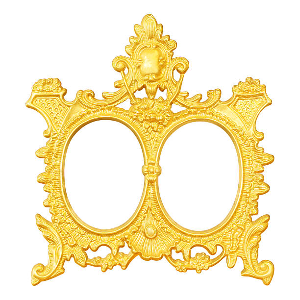 istock Gold vintage frame isolated on white background 466883572