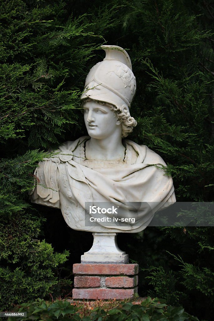 Bust of Alexander the Great Antique Bust Alexander the Great  in Summer Garden Alexander the Great Stock Photo