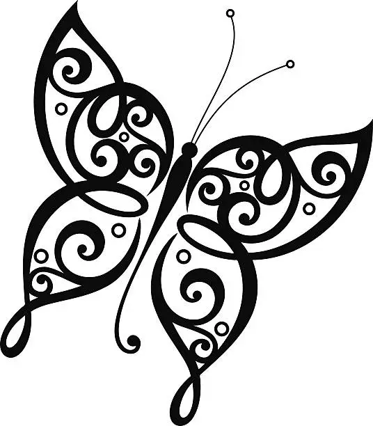 Vector illustration of Vector Beautiful Butterfly, Exotic Insect