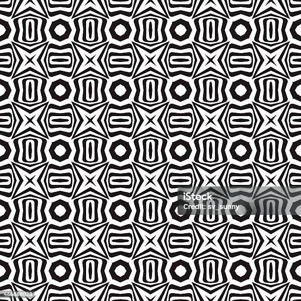 Abstract Black And White Textured Geometric Seamless Pattern Stock Illustration - Download Image Now