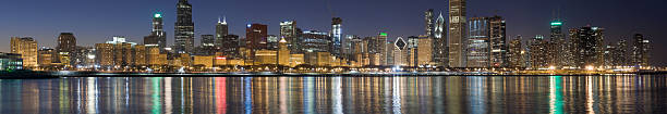 istock Panoramic View of the Chicago Skyline at Dusk (XXXL) 466888701
