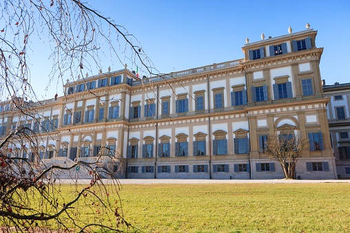 Royal Villa of Monza in a sunny winter day
