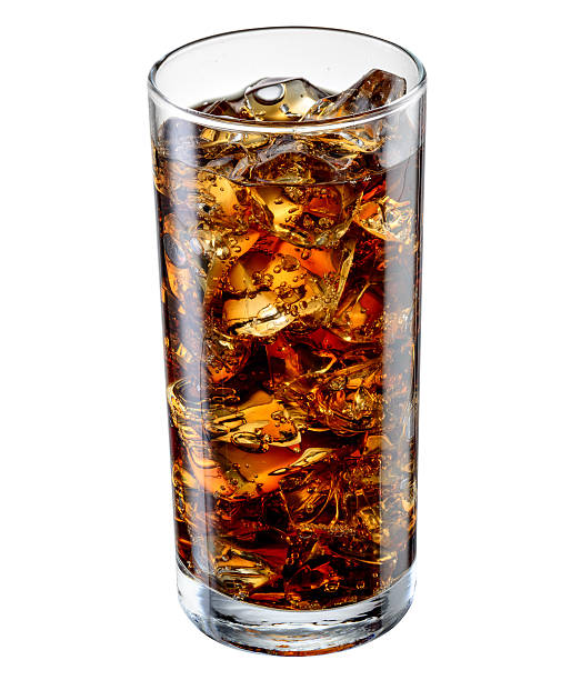 istock Glass of cola with ice cubes isolated. With clipping path 466889554
