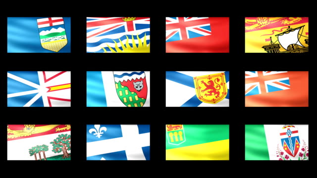 Canadian States Flag Waving