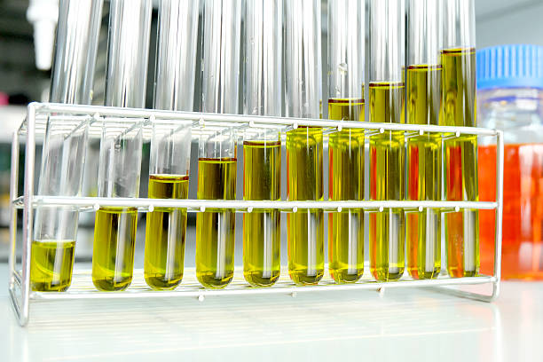 istock Colorful fluid in test tube for laboratory use 466896736