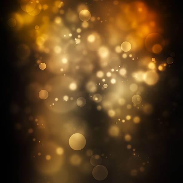 fond abstrait bokeh circulaire - black and gold photos et images de collection