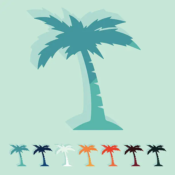 Vector illustration of Flat design. palm