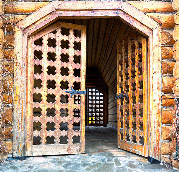 wooden carving door