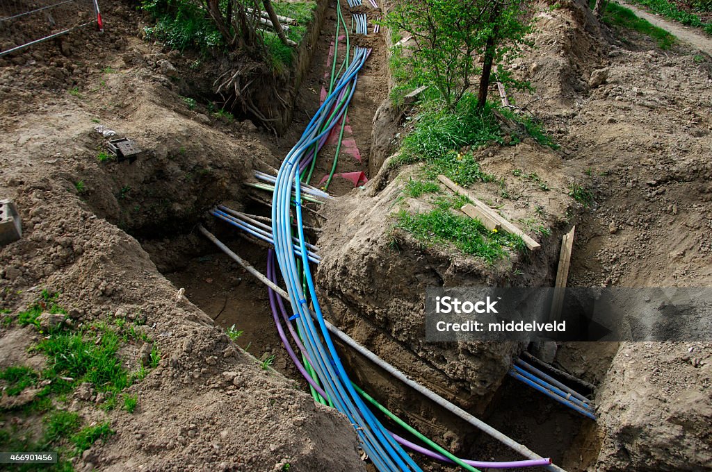 Fiber Rode Construction Fiber Cables In Construction Stock Photo - Download Image Now - 2015 ...