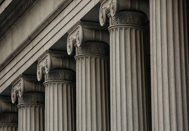 ionic columns ionic columns, wall street wall street lower manhattan stock pictures, royalty-free photos & images