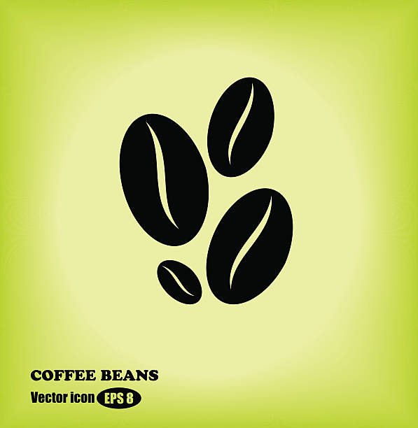 coffee beans icon. vector - backgrounds coffee addiction agriculture stock illustrations