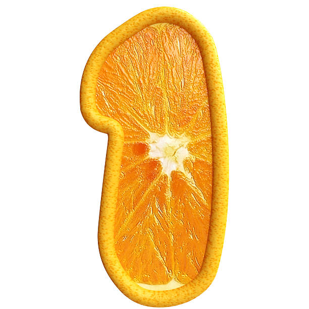 istock Number one made from orange fruit. Isolated on white background. 466913207