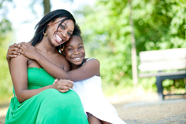 Mother and Daughter Embracing