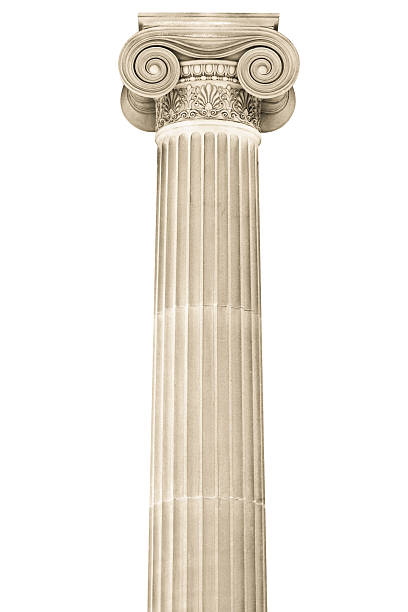 clássico coluna de pedra isolado no fundo branco - finance ionic support justice - fotografias e filmes do acervo