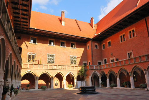 Krakow,  Polish Republic. Patio of the Jagiellonian University
