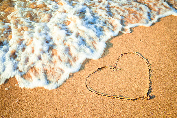 istock Drawing  a heart on the beach in Thailand 466923035