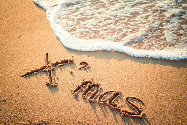 istock Writing X'mas on the Beach in Thailand 466923071