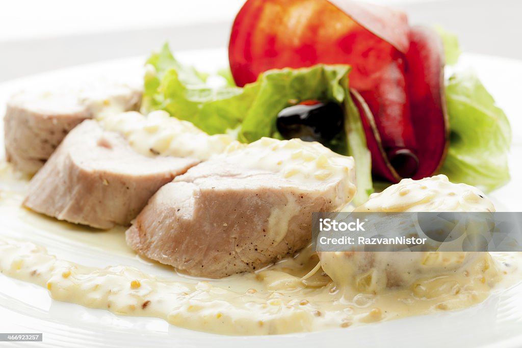 Pork Tenderloin with mustard sauce Barbecue - Meal Stock Photo