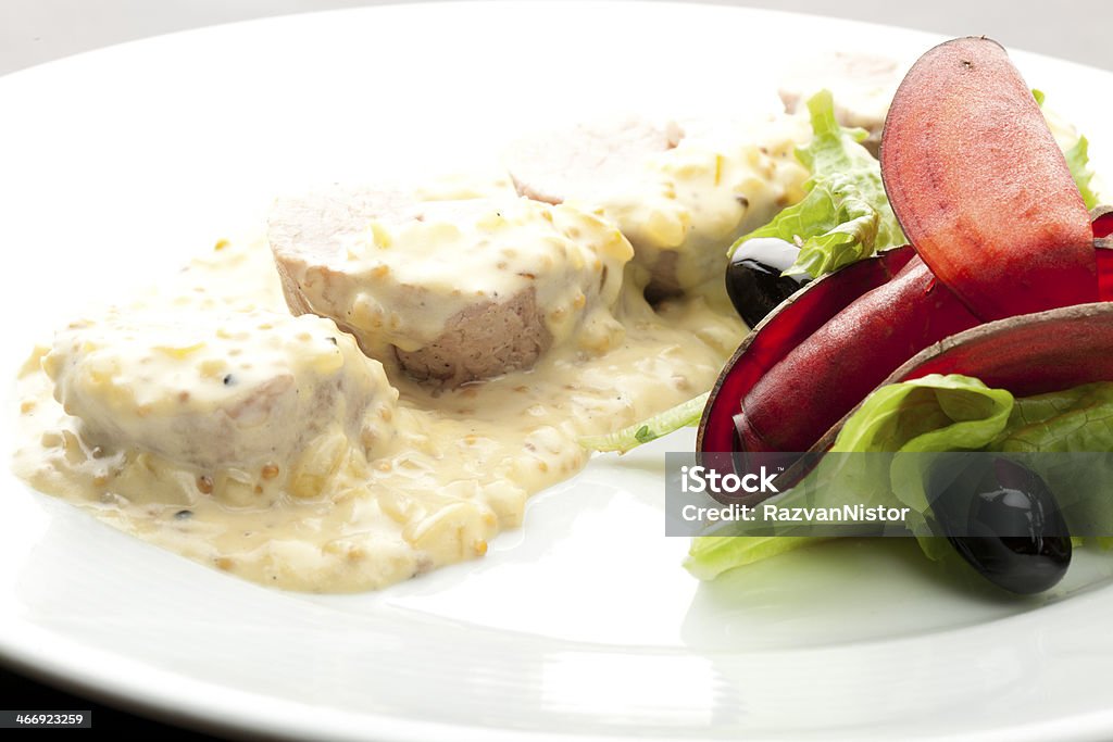 Pork Tenderloin with mustard sauce Barbecue - Meal Stock Photo