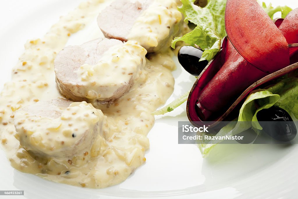 Pork Tenderloin with mustard sauce Barbecue - Meal Stock Photo