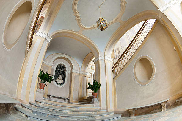 istock Guarene Castle, baroque style, service entrance, fish eye view 466923343